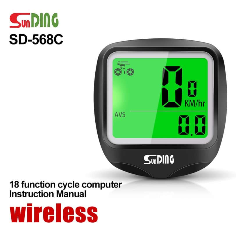 Sunding SD-568AE Bike Computer Cycling computers Bicycle Speedometer Wireless Wired Waterproof Stopwatch Odometer LCD Backlight - Image 2