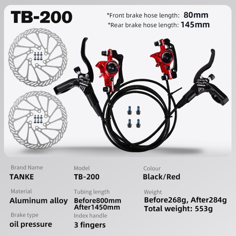 TANKE MTB Bike oil disc brake 160mm rotor Caliper hydraulic calliperplate Front Rear handle A B