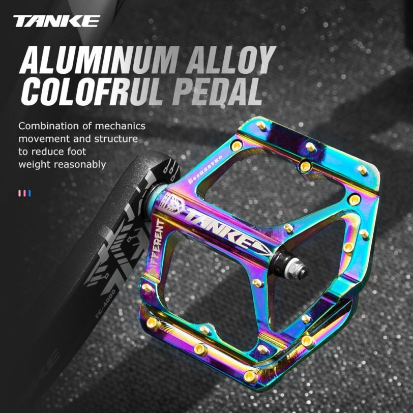 TANKE bicycle pedals TP 50 ultralight aluminum alloy colorful sealed bearing Foot pedal MTB road bike 2