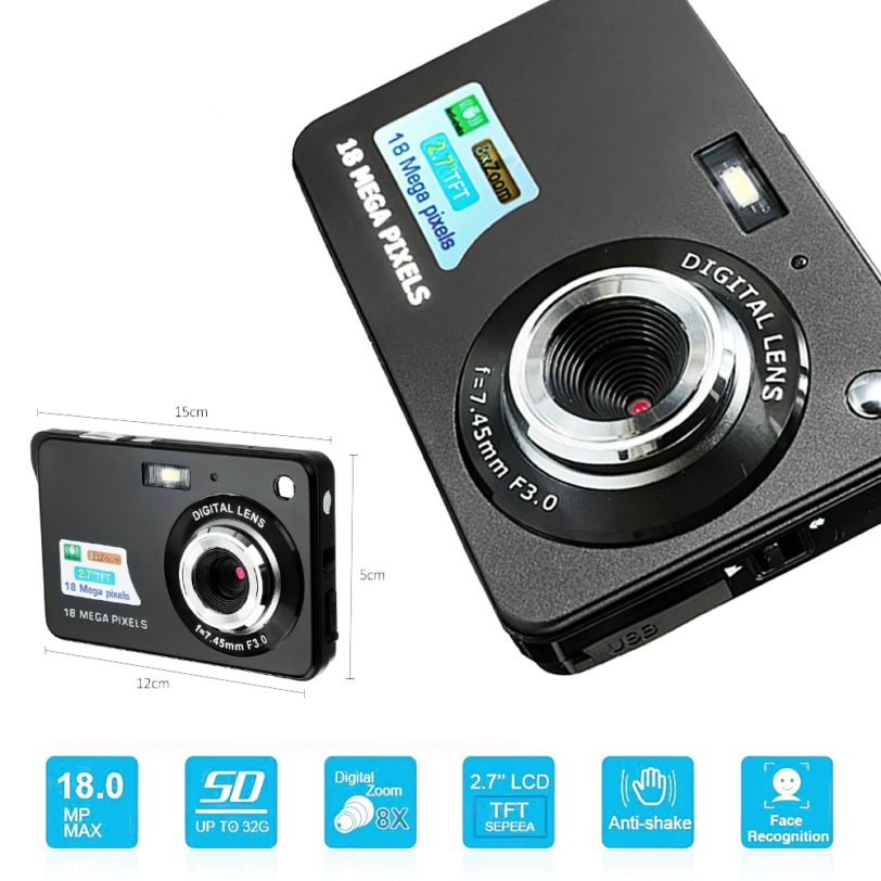 TRAVOR Digital camera Kids Camera Mini Camera 2.7 inch TFT HD 1080P Photo Camera Anti-Shake Camcorder DV Video For Kids Gift - Image 2