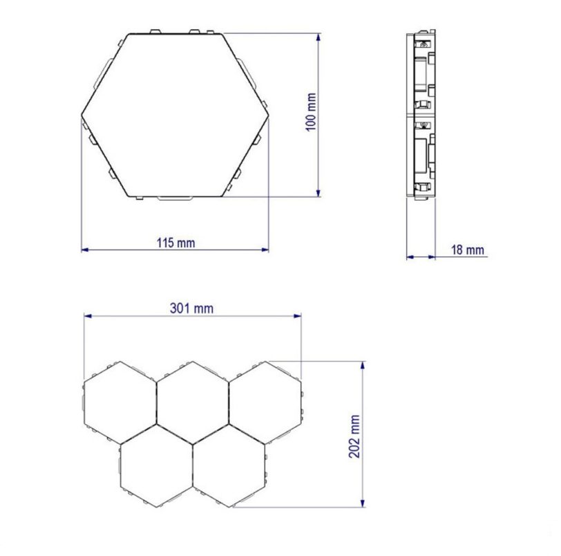 Touch SwithLED Wall Lamp Splicable Smart Home Bedroom Lamp AC 110 220V Quantum Hexagon Lamp DIY Night Light For Living Room - Image 6