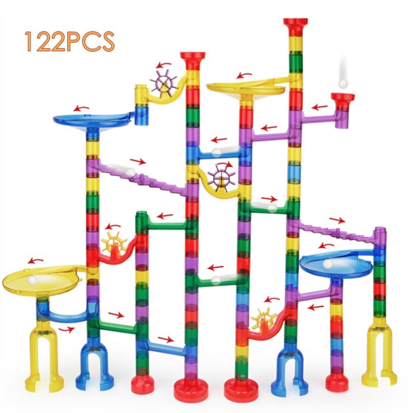 Track Pipe Building Blocks For Children Ball Circuit Marble Race Run Maze Balls Educational Toys Gift For Kids DIY Duploe Blocks - Image 6