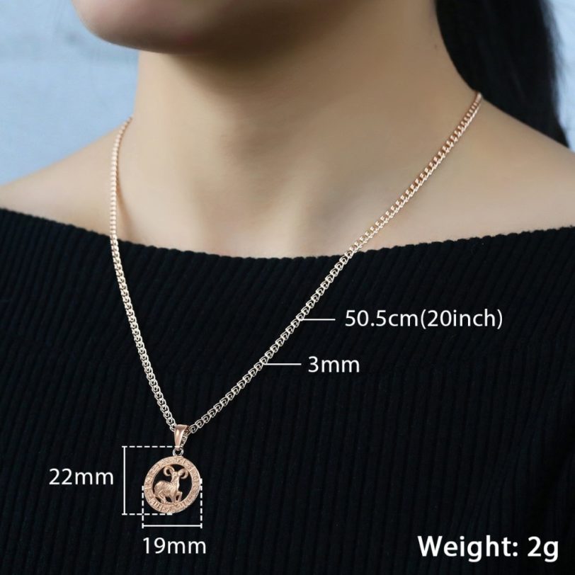 Trendsmax 12 Zodiac Sign Constellations Pendants Necklaces For Women Men 585 Rose Gold Male Jewelry Fashion Birthday Gifts GPM16 - Image 2