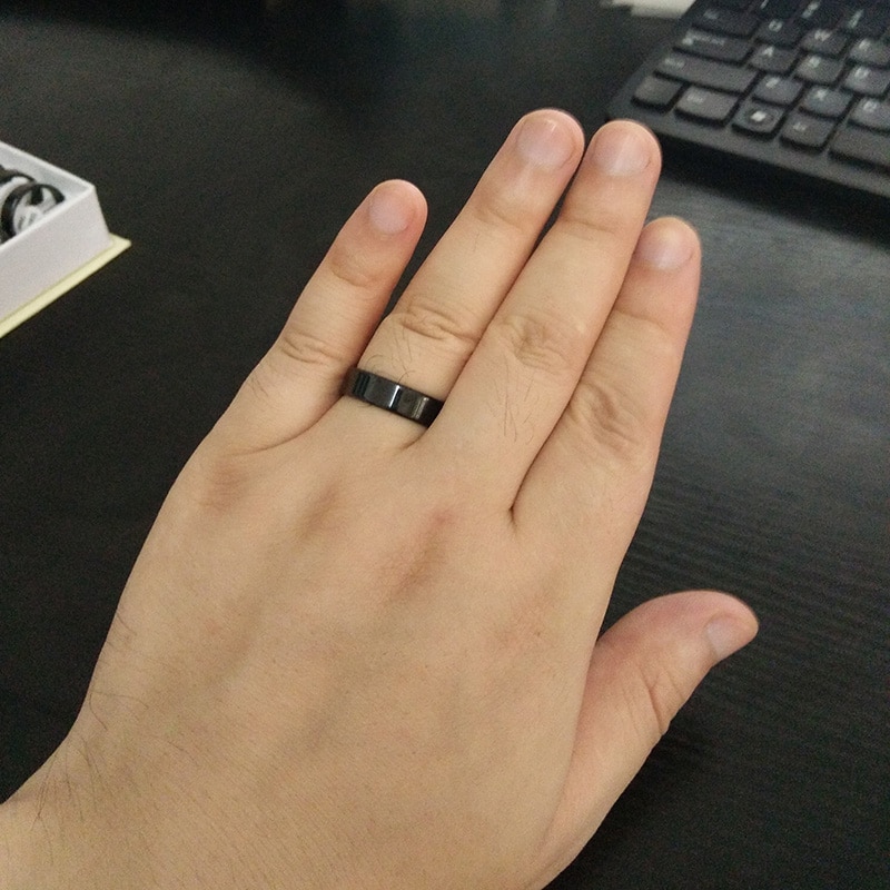 Trendy Stainless Steel Black Rings for Women Wedding Rings Men Jewelry Width 6mm 1