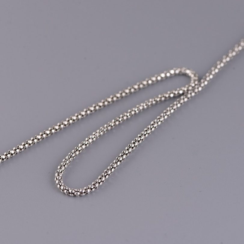 True Silver Popcorn Necklace Men Women S925 Sterling Silver Corn Necklace Girls Thai Silver Long Chain Pendant Necklace Jewelry - Image 3