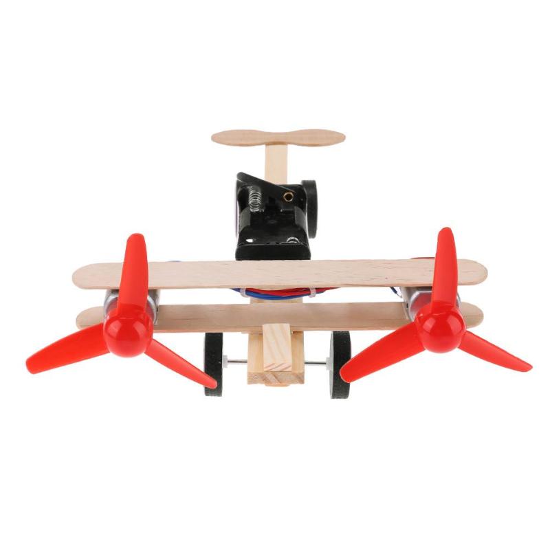 Twin Blades Electric Skating Aircraft Kit Toy Airplane Science DIY Model Science Small Inventions Scientific Experiments 1
