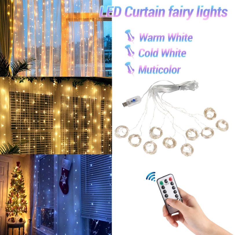 USB Festoon String Light Fairy Garland Curtain Light Christmas Light Christmas Decor For Home Holiday Decorative New Year Lamp - Image 6