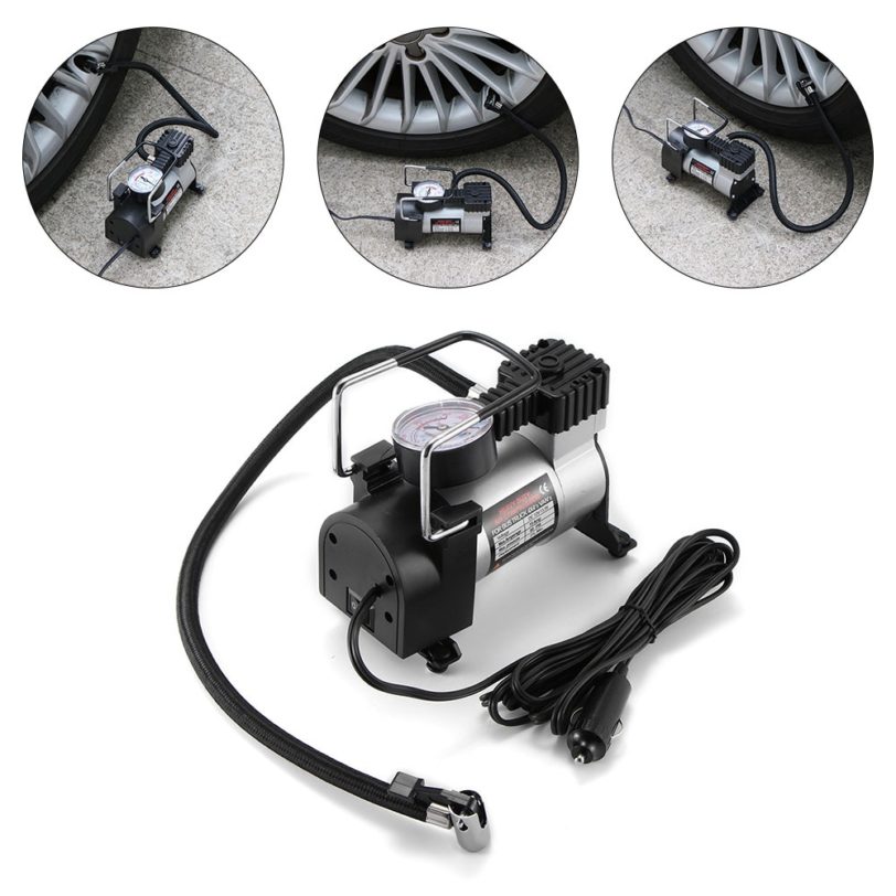 Universal 12V High Power Car Double Cylinder Inflator Pump Air Compressor Inflator Portable 150psi Car Tire