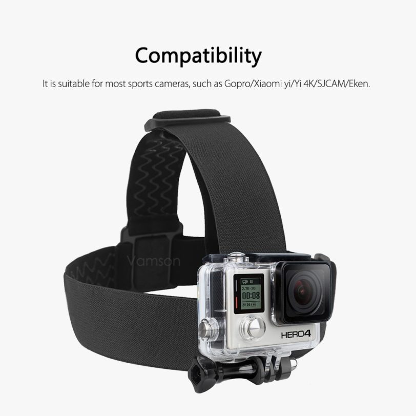 Vamson Head Strap for Gopro hero 9 8 7 Accessories Head Belt Strap Mount Adjustable for Gopro Hero 7 6 5 4 for SJCAM VP202 - Image 3