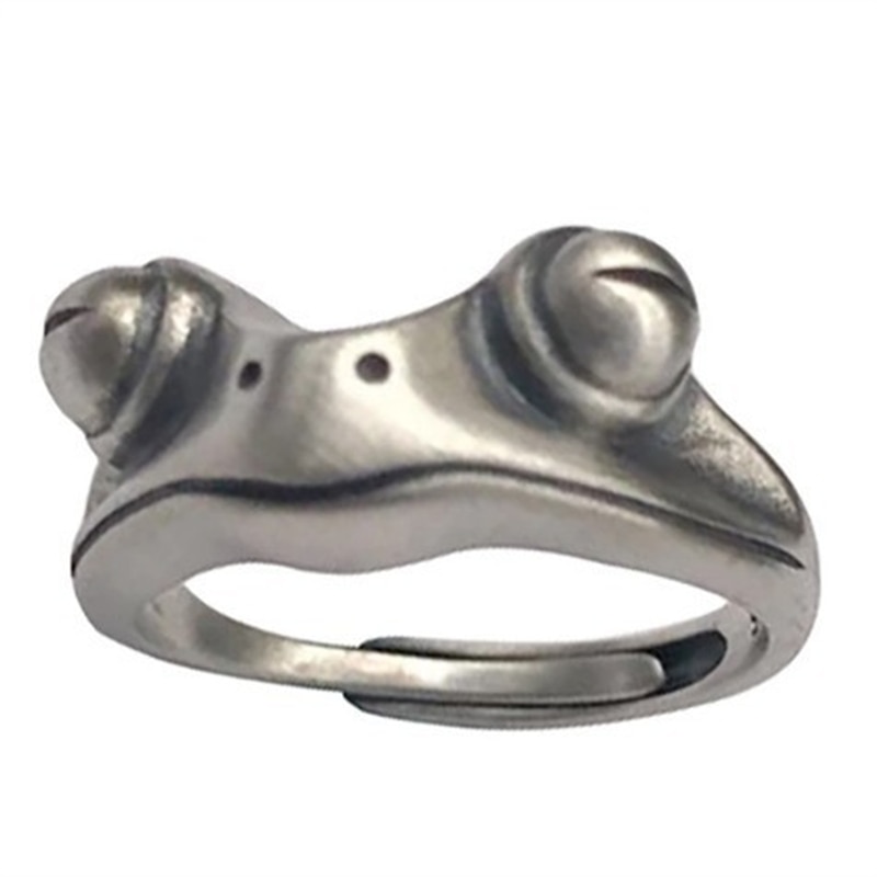 Vintage Silver Color Rings For Women Fashion Girl Men Couple Jewelry Punk Hip Hop Frog Snake
