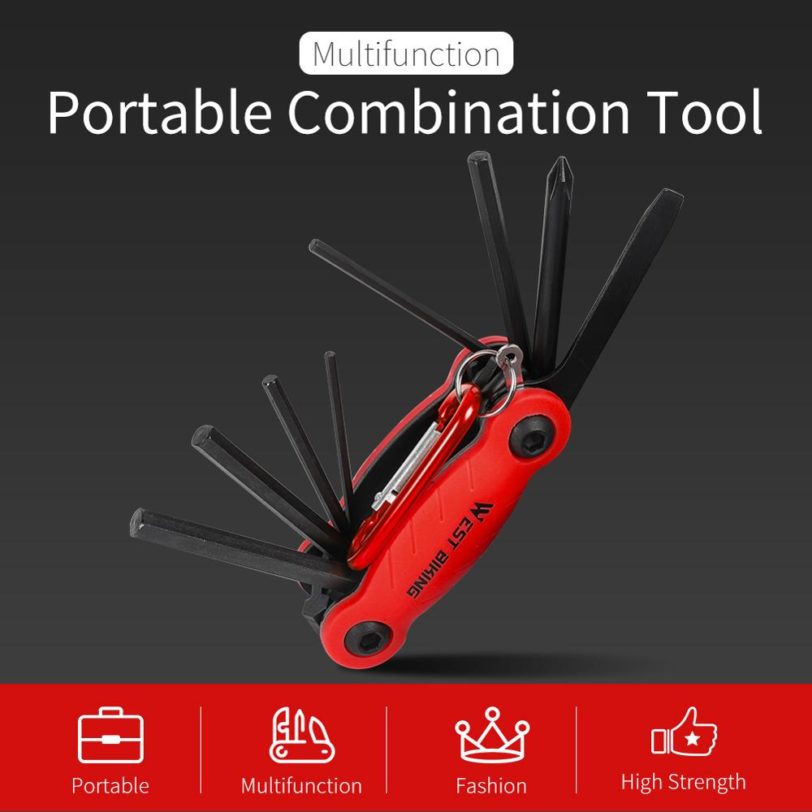 WEST BIKING Bicycle Tool Kits MTB Motorcycle Screwdriver Tool Tire Opener Allen Fix Wrench Kit Hex Spoke Repair Tools Set 8 in 1 - Image 2