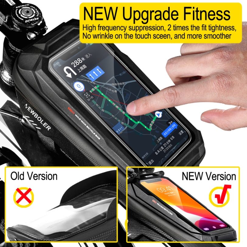 WILD MAN Bicycle Bag 1.8L Frame Front Tube Cycling Bag Waterproof Phone Case Holder 7 inch Touchscreen Bag Bike Accessories - Image 4