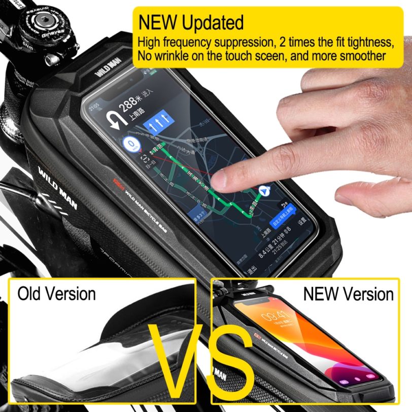 WILD MAN New Bike Bag Frame Front Top Tube Cycling Bag Waterproof 6.6in Phone Case Touchscreen Bag MTB Pack Bicycle Accessories - Image 2