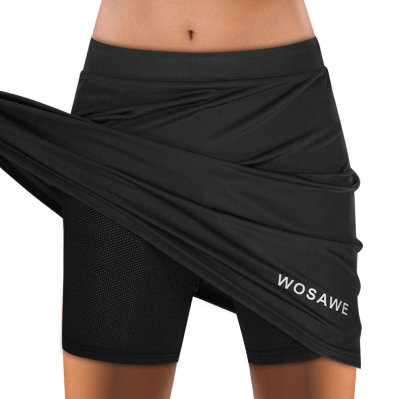 WOSAWE Women s Cycling Skirts Shorts with Gel Padded Gel Black Underpant Bicycle Underwear Ladies skirt