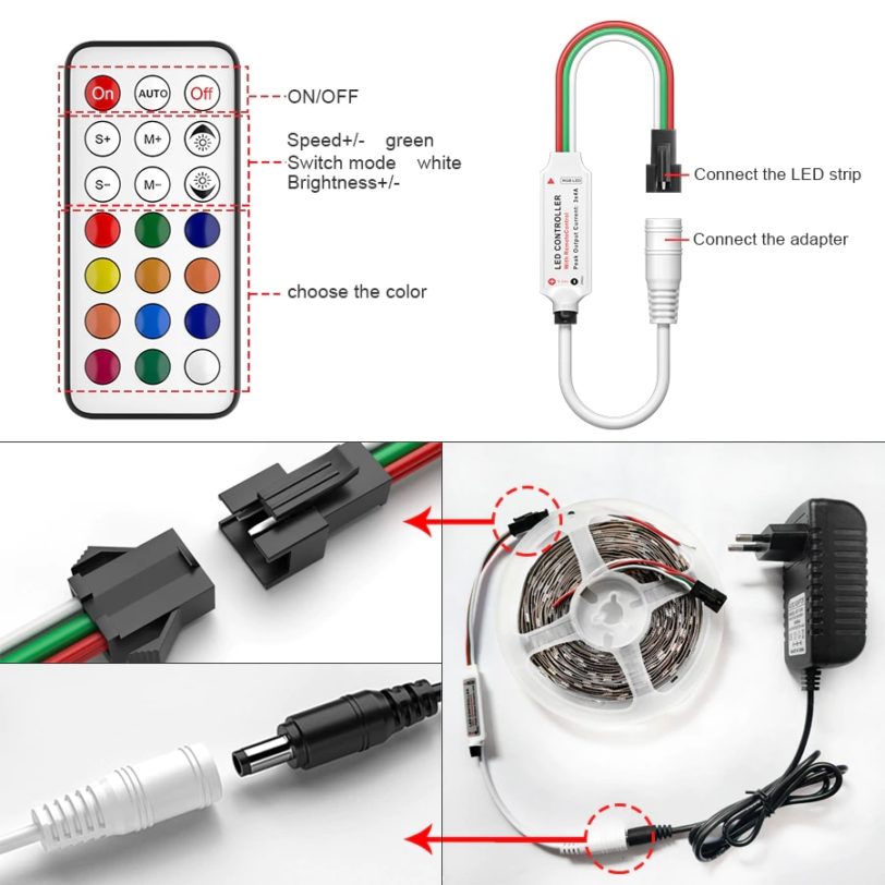 WS2811 Dream RGB Led Strip Lights Bluetooth Addressable Ws2812b LED Lights For Room Rgb Led Tape 5050 Diode Ribbon Wifi Control - Image 6