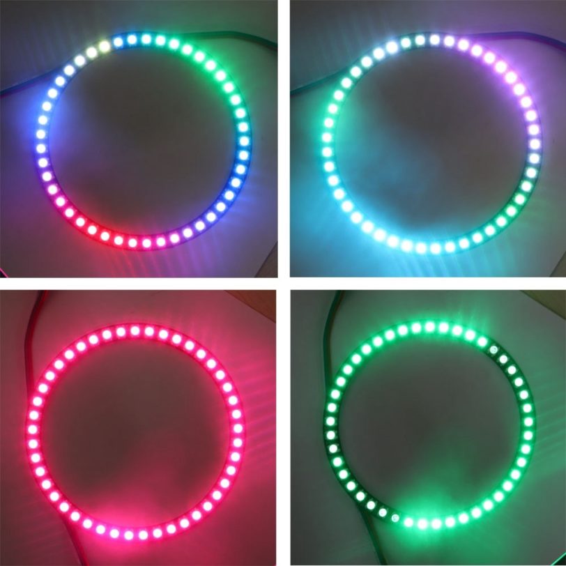 WS2812B 8/16/24/35/45 Leds Pixel Ring Addressable Led Modules WS2812 IC RGB Full Color Round Led Circle DC5V - Image 3