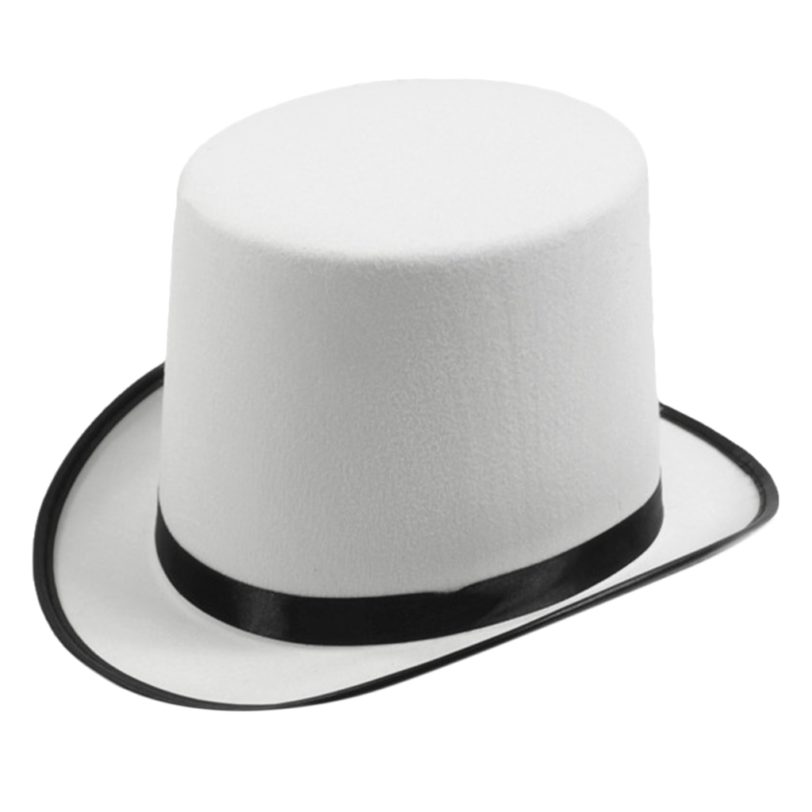 White Magician Top Hat Party Caps Men Womens Fancy Dress Costume Accessory - Image 2