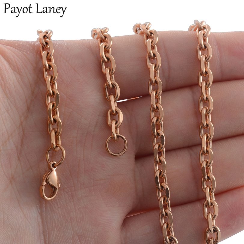 Width1.6/2/2.4/3/4/5mm Fashion Rose Gold Tone Stainless Steel Women Men Cuban Chain Oval Necklace Top Quality Fashion Jewelry - Image 2