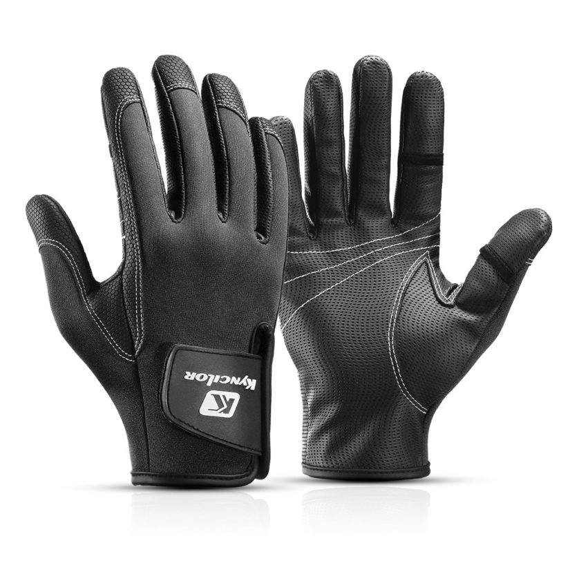 Winter Anti-slip Fishing Gloves 2 Cut Fingers Release Carp Fishing Catching Ice Fishing Gear Durable Cycling Protect Hand Gloves - Image 2