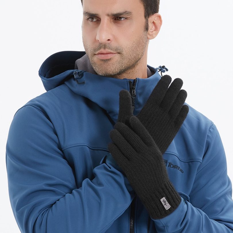 Winter Male Touch Screen Gloves For The Cold Outdoor Running Warm Alpaca Gloves Skin-friendly Soft Elastic Knitted Men Gloves - Image 6