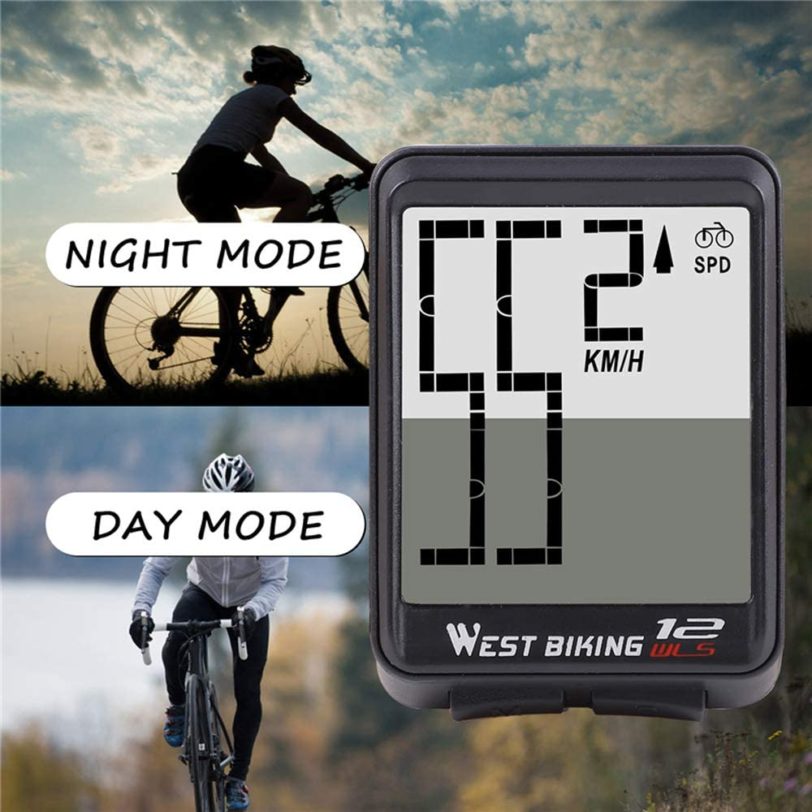 Wireless Bike Computer Bicycle Speedometer Waterproof LCD Stopwatch Backlight Automatic Wake-Up & Multi-Functions Distance, Time - Image 3