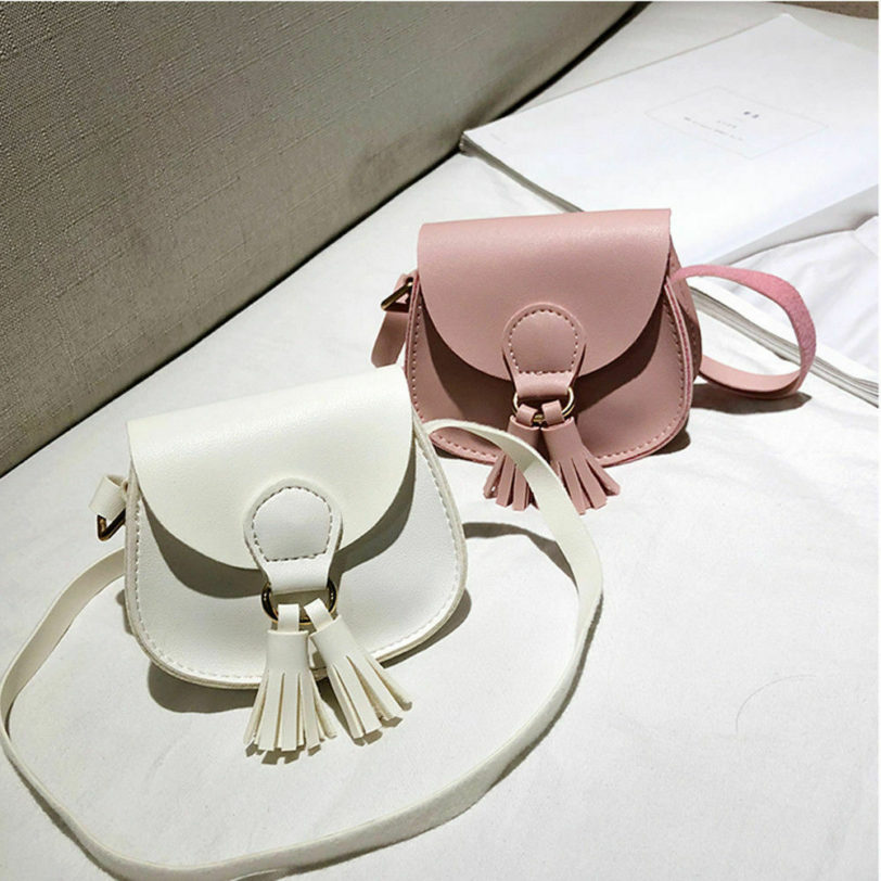 Women Toddler Baby Girls Fashion Small Shoulder Bag PU Leather Waist Bag Solid Tassel Handbag Ladies Wholesale Gift High Quality - Image 2