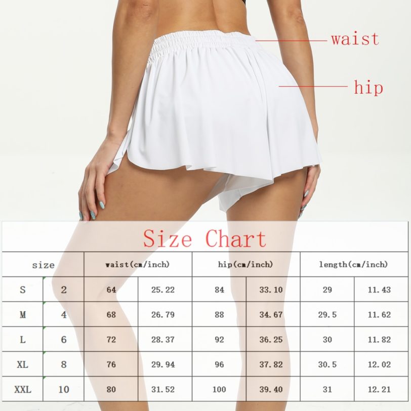 Women's 2-in-1 Flowy Fitness Shorts Athletic Short Quick Dry Gym Short Yoga Double-Layer High Waist Short Running Short Dress - Image 10