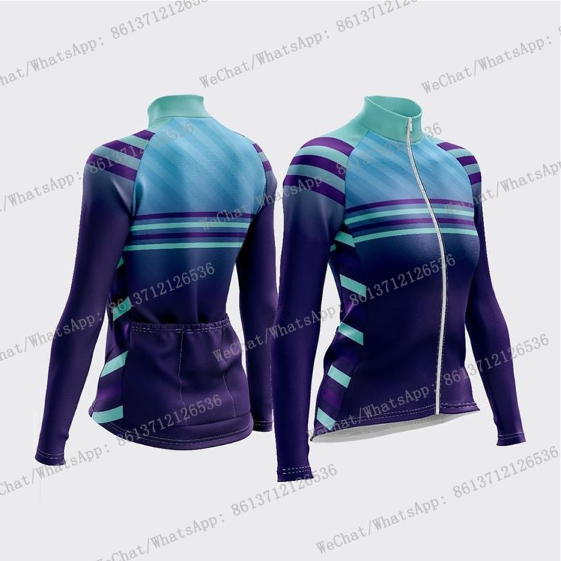 Women's Winter Thermal Fleece Cycling Jersey Long Sleeve Keep Warm Bicycle Tops MTB Road Bike Sportswear Maillot Ropa Ciclismo - Image 2