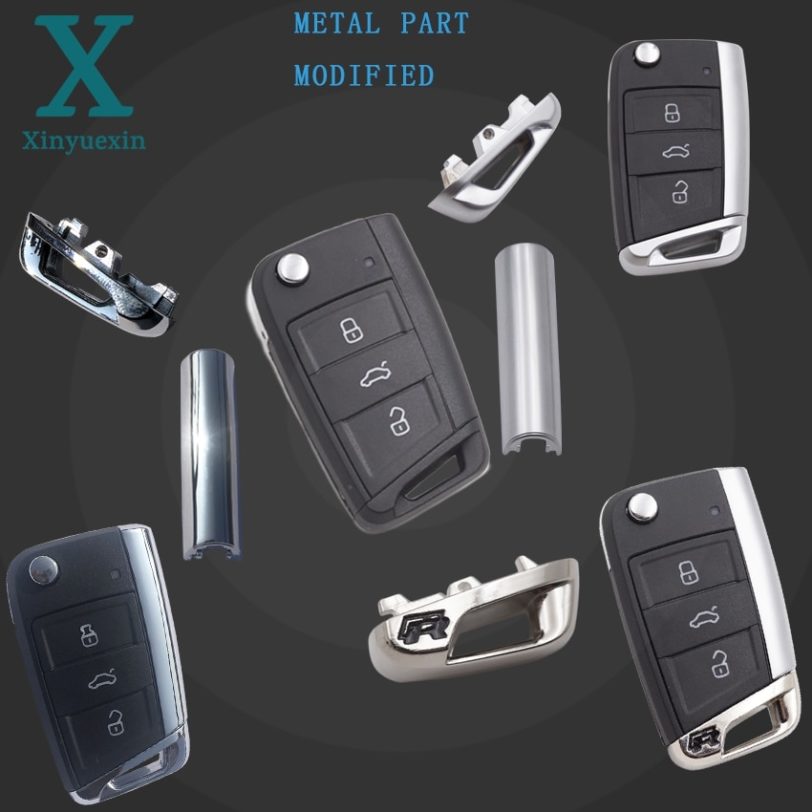 Xinyuexin Folding Car Key Shell for Vw Gollf 7 MK7 for Skoda Octavia A7 for Seat Remote Keyless Auto Metal Part for Golf Mk7 - Image 2