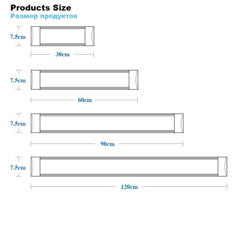 YISIONY 10PCS 30-120CM 40W 110V-220V LED Tube Lights Linear LED Lamps Tube Surface Mounted Ceiling Commercial Lights For Home - Image 4