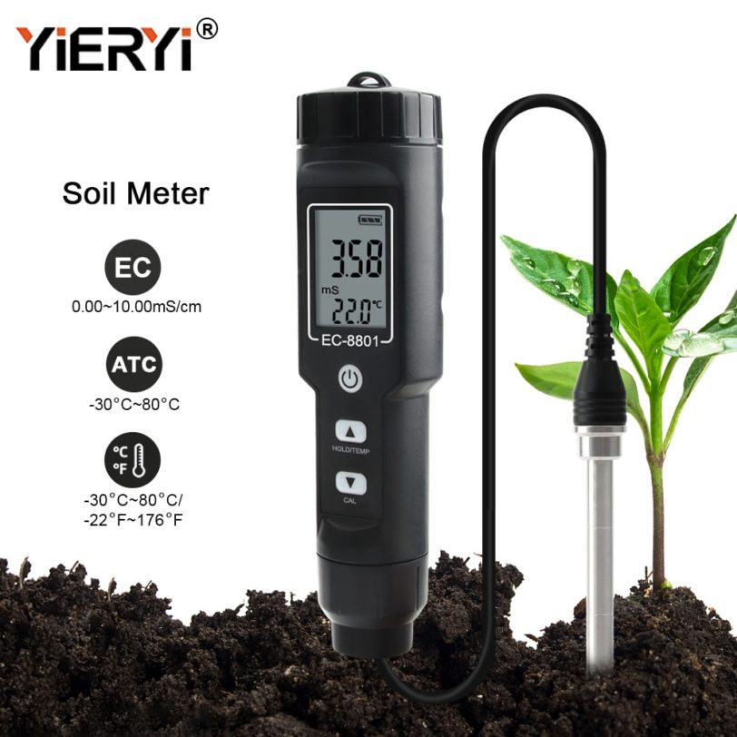 Yieryi New EC/TEMP Soil Tester 0.00-10.00 mS/cm Hand Digital Garden Meter Soil Tester Tools Potted Plants Gardening Agriculture - Image 2