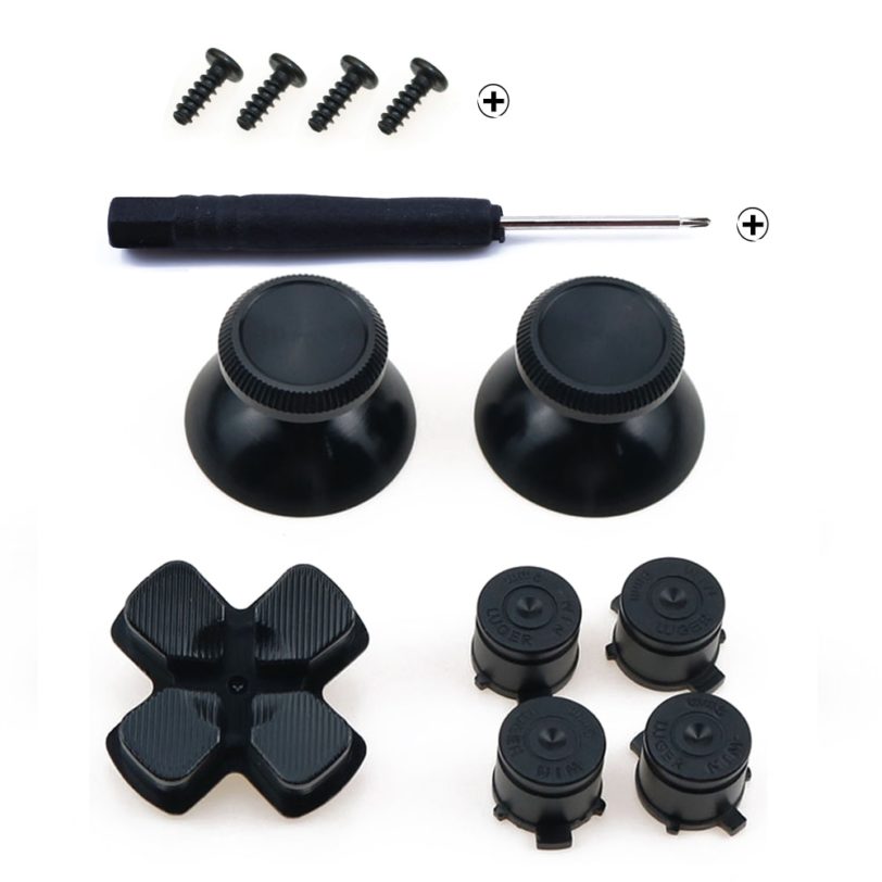 YuXi Metal Buttons Set Chrome Analog Thumbsticks For PS4 D-Pad for PS4 Controller Joystick Repair Game Accessories - Image 2