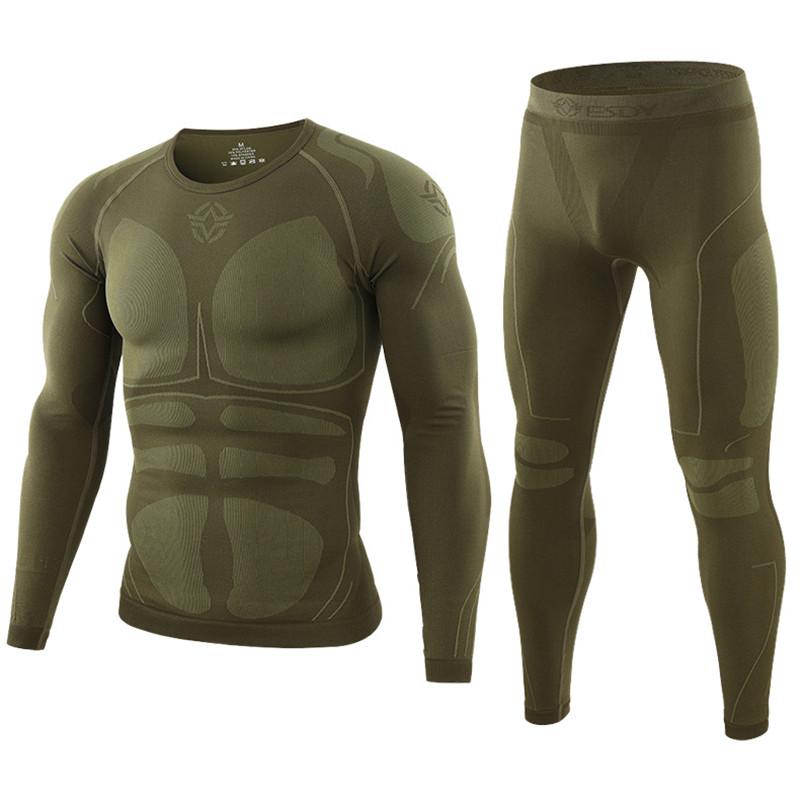 winter Top quality thermo Cycling clothing Men s thermal underwear men underwear sets compression training underwear 2