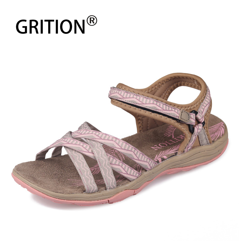 GRITION Women Sandals Fashion High Quality Summer Female Shoes Outdoor Ladies Flat Casual Sandals 2020 Anti
